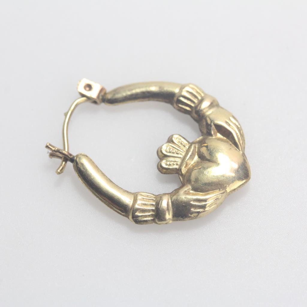 12kt Gold 0.84g Single Irish Claddagh Earring Property Room