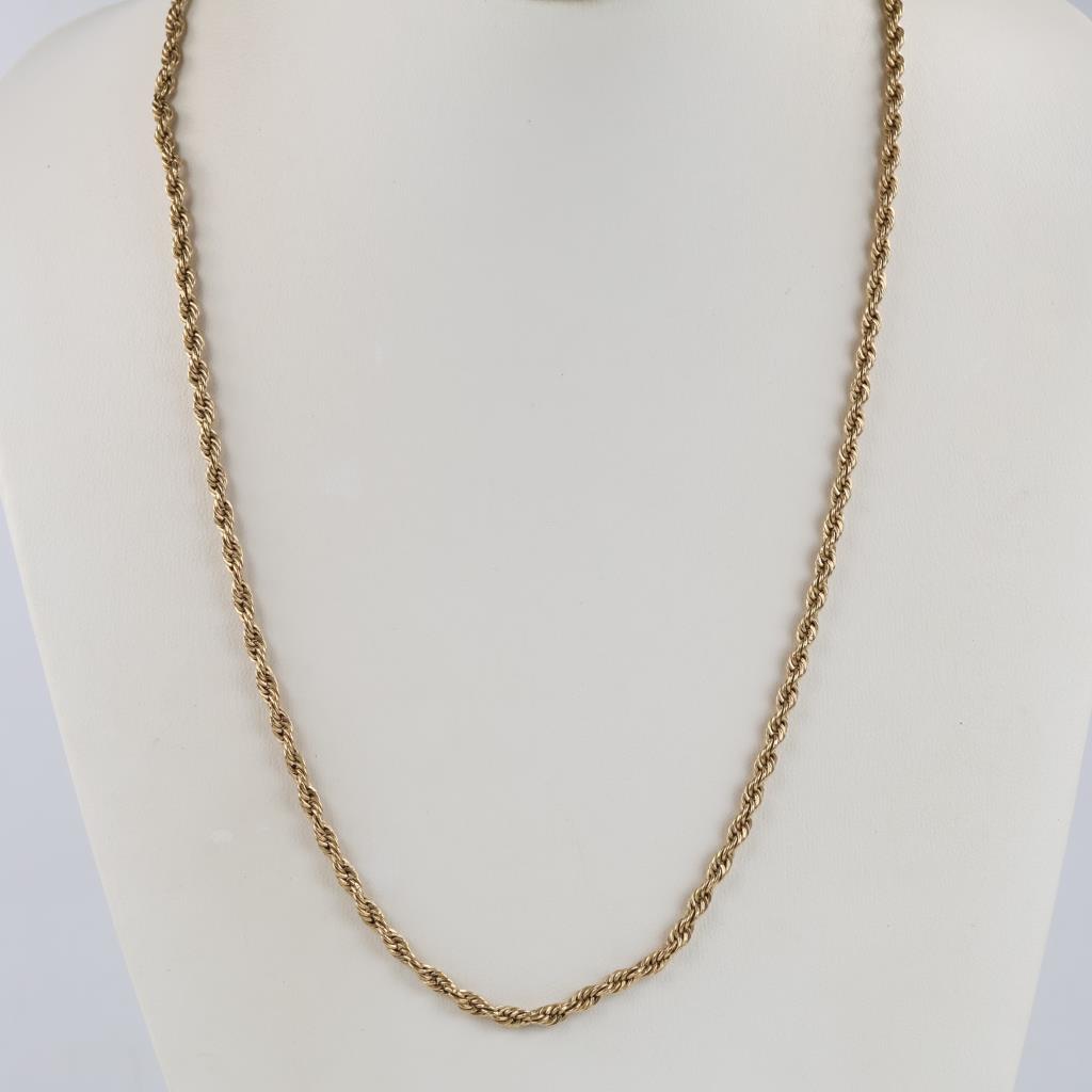 14 Kt Gold Hollow Necklace