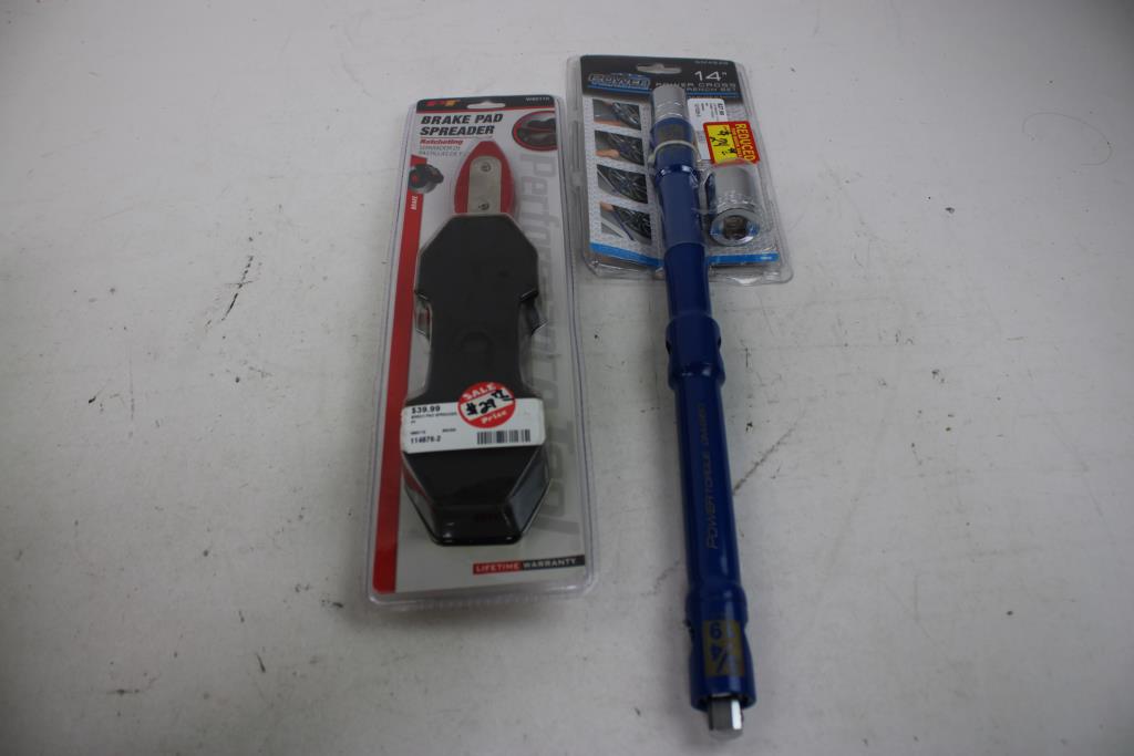 14" Power Cross Lug Wrench Set, Brake Pad Spreader, Extendable Lug Wrench, 3 Pieces