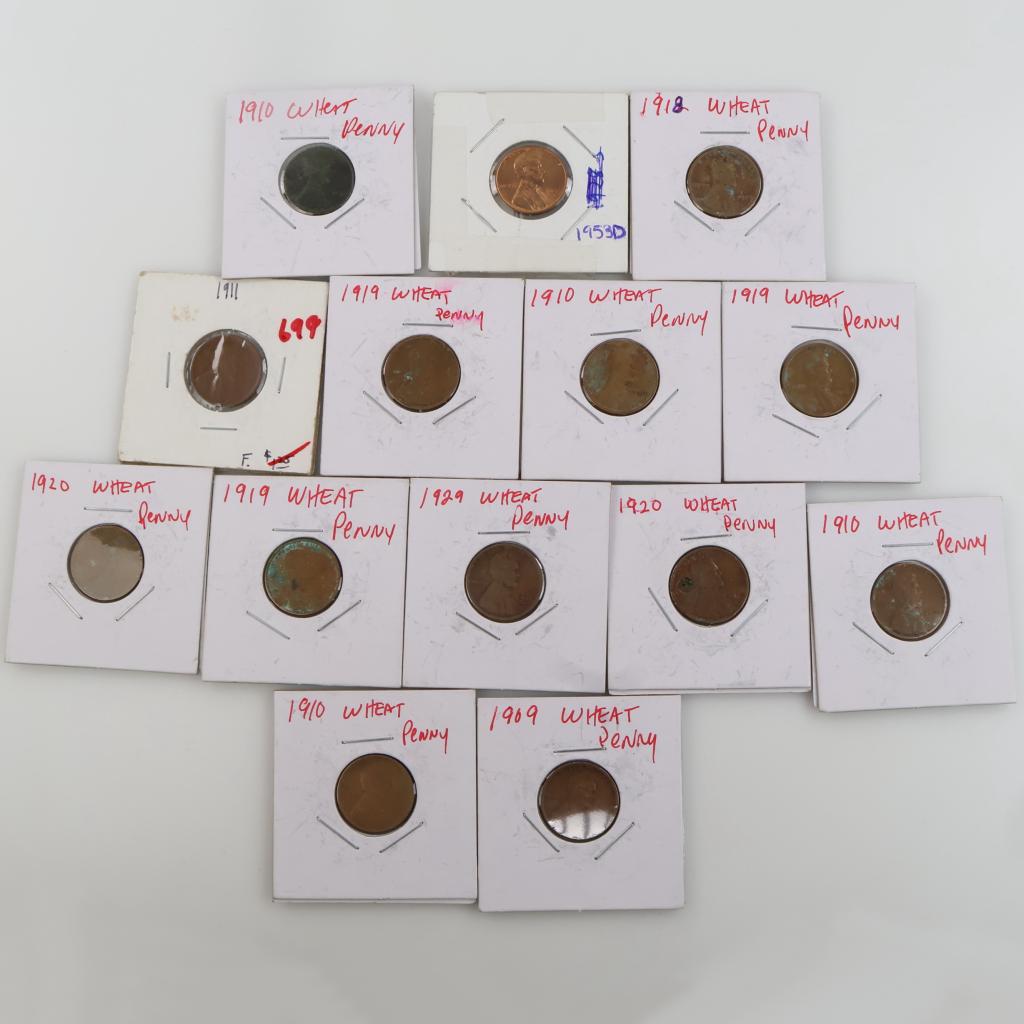 14 US Wheat Pennies
