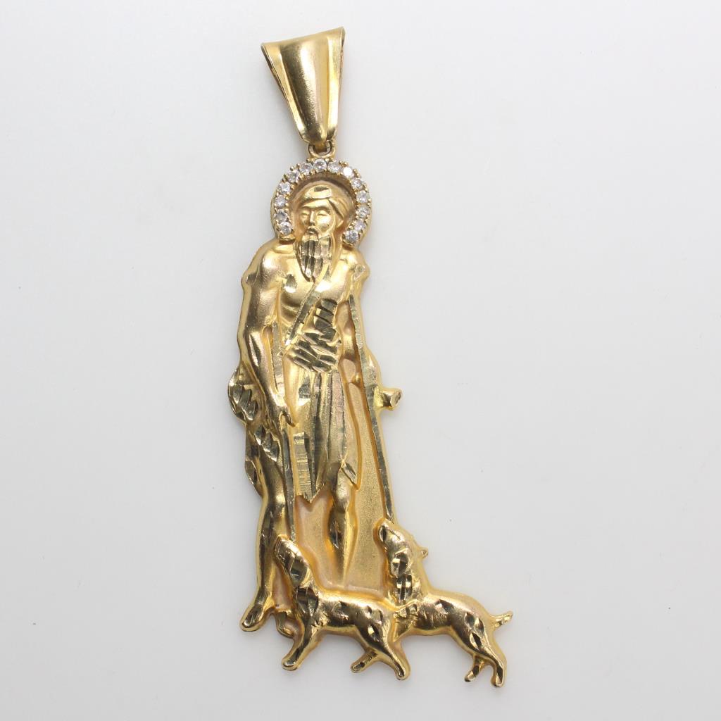 14k Gold 23.22g Religious Pendant With 