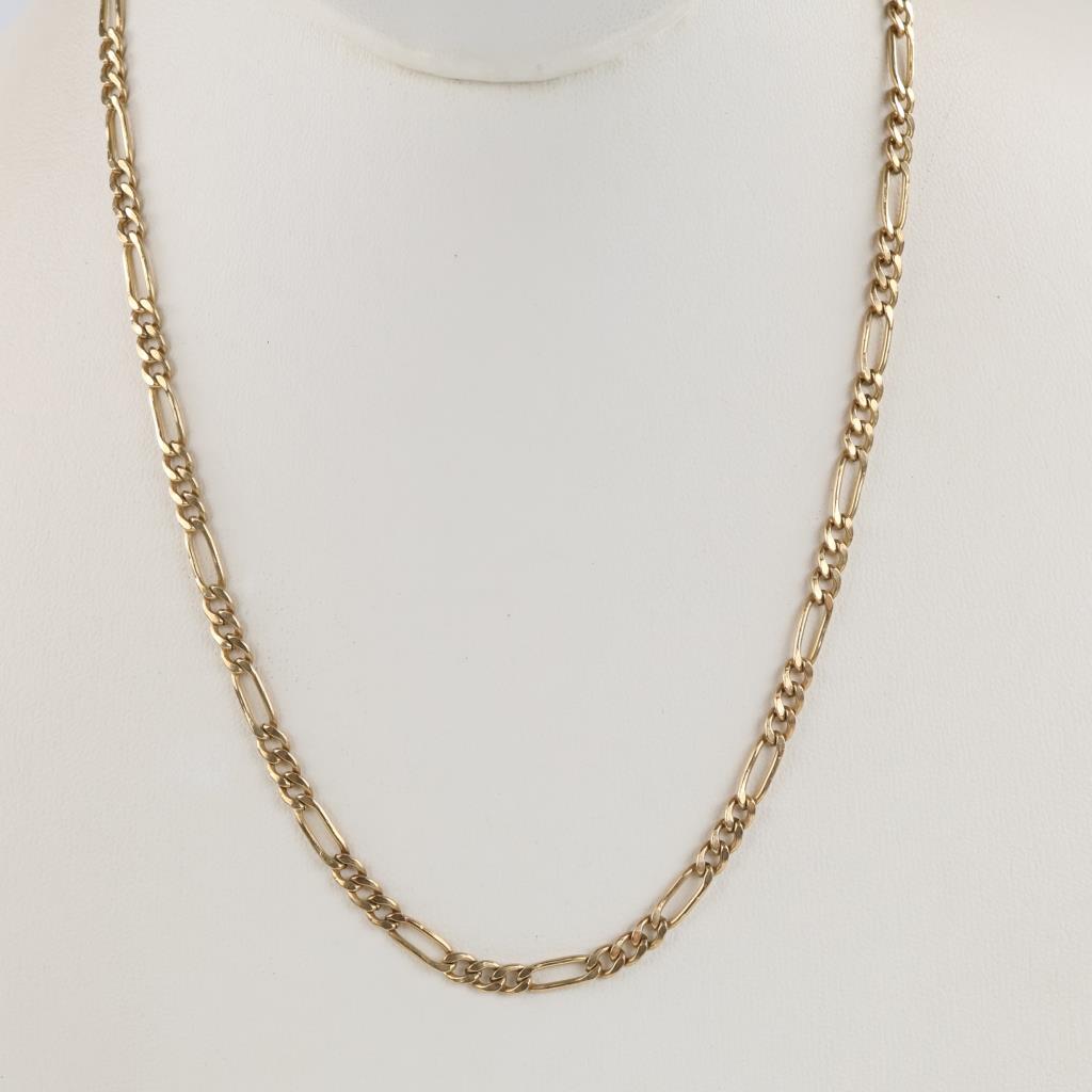 14kt GF Figaro Chain Link Necklace