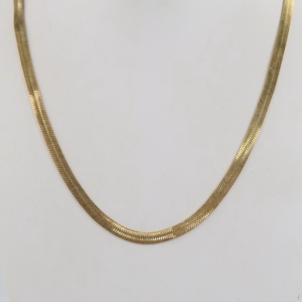 14kt GF Herringbone Chain Link Chain Necklace