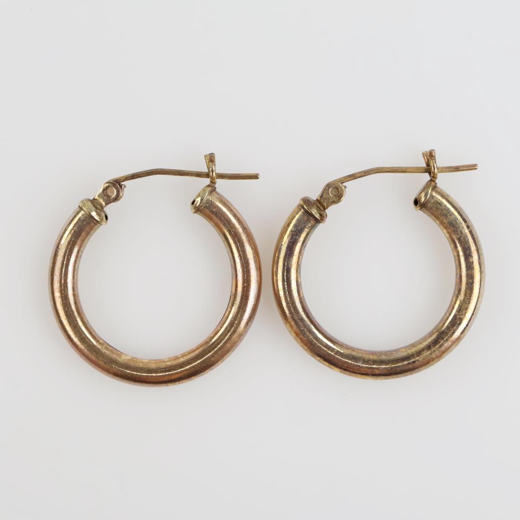 14kt GF Hollow Hoop Earrings