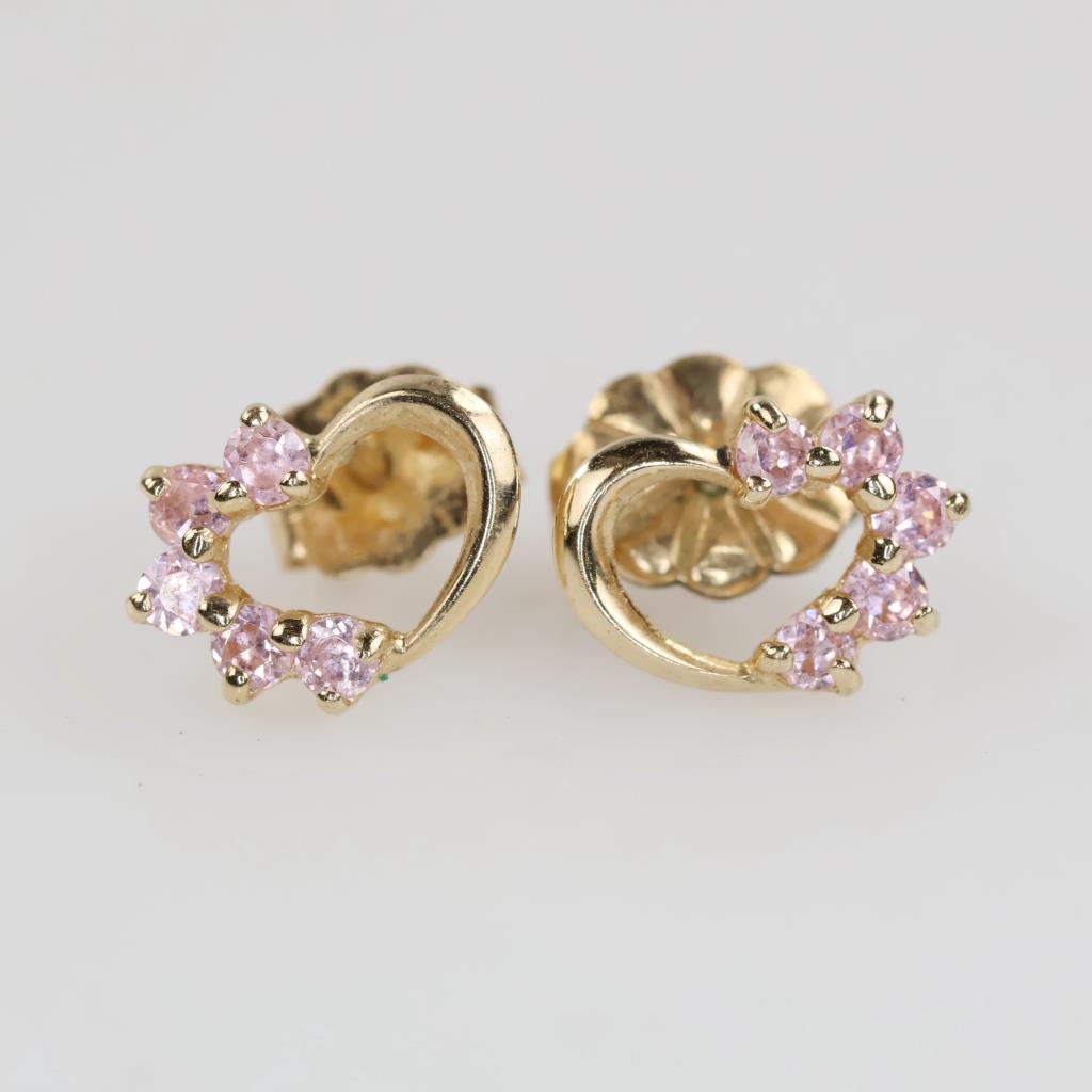 14kt GF Pink Stone Earrings