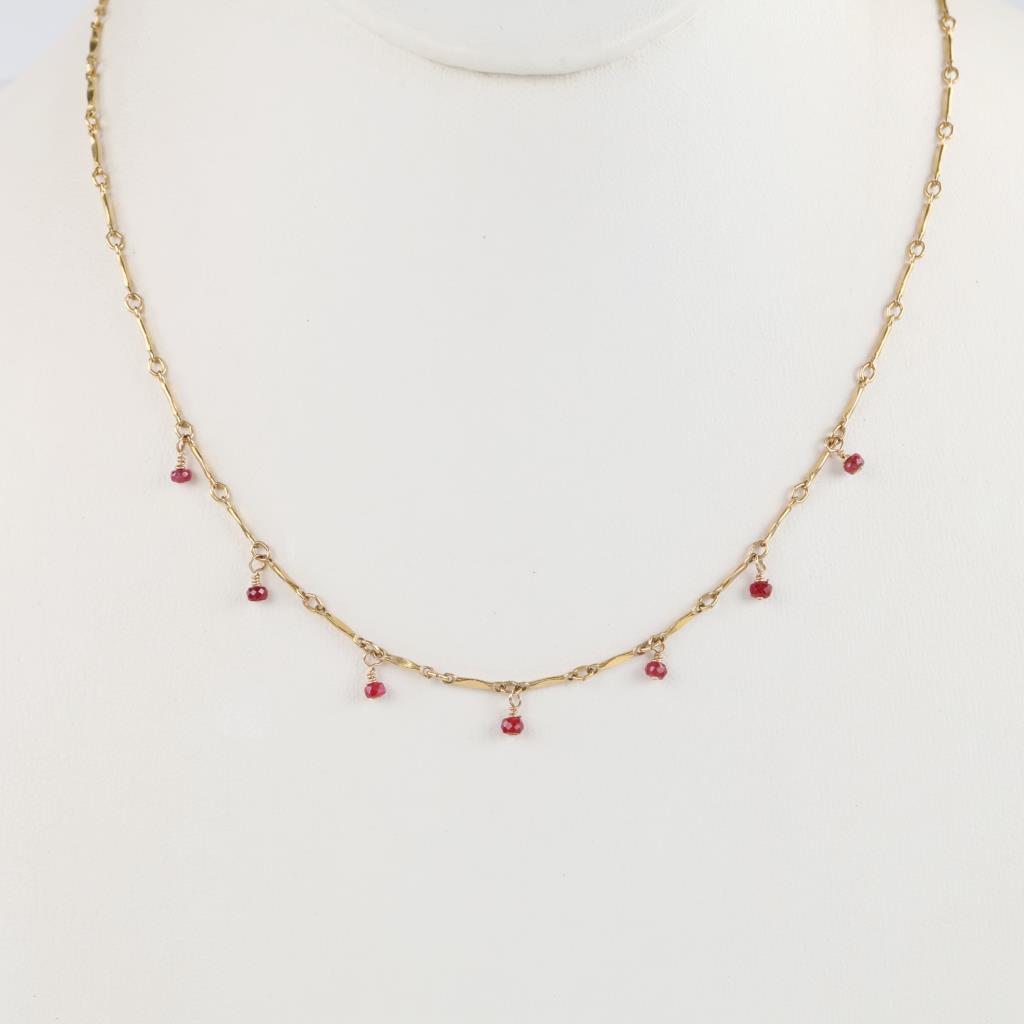 14kt GF Red Bead Necklace