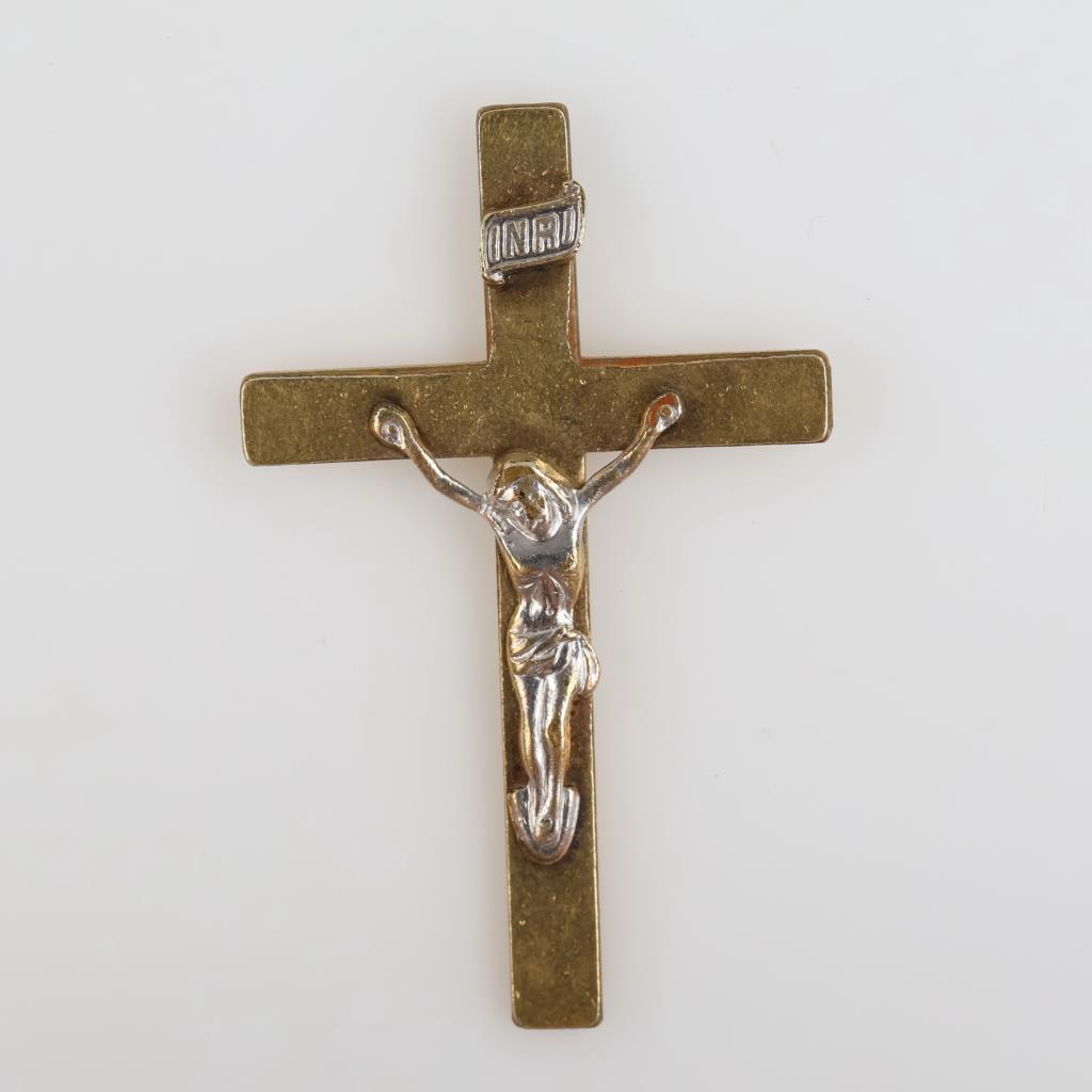 14kt GF Two-tone Cross Pendant