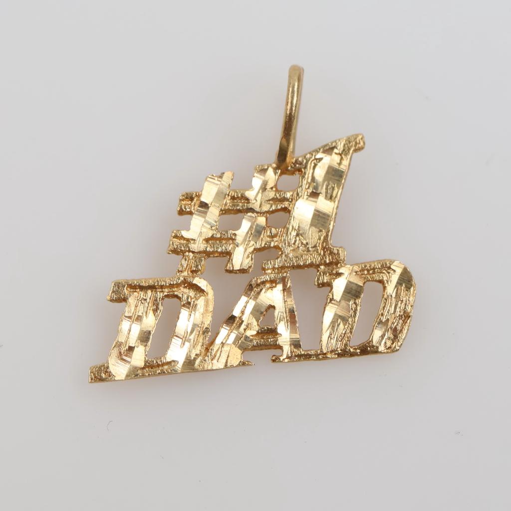14kt Gold "#1 DAD" Pendant