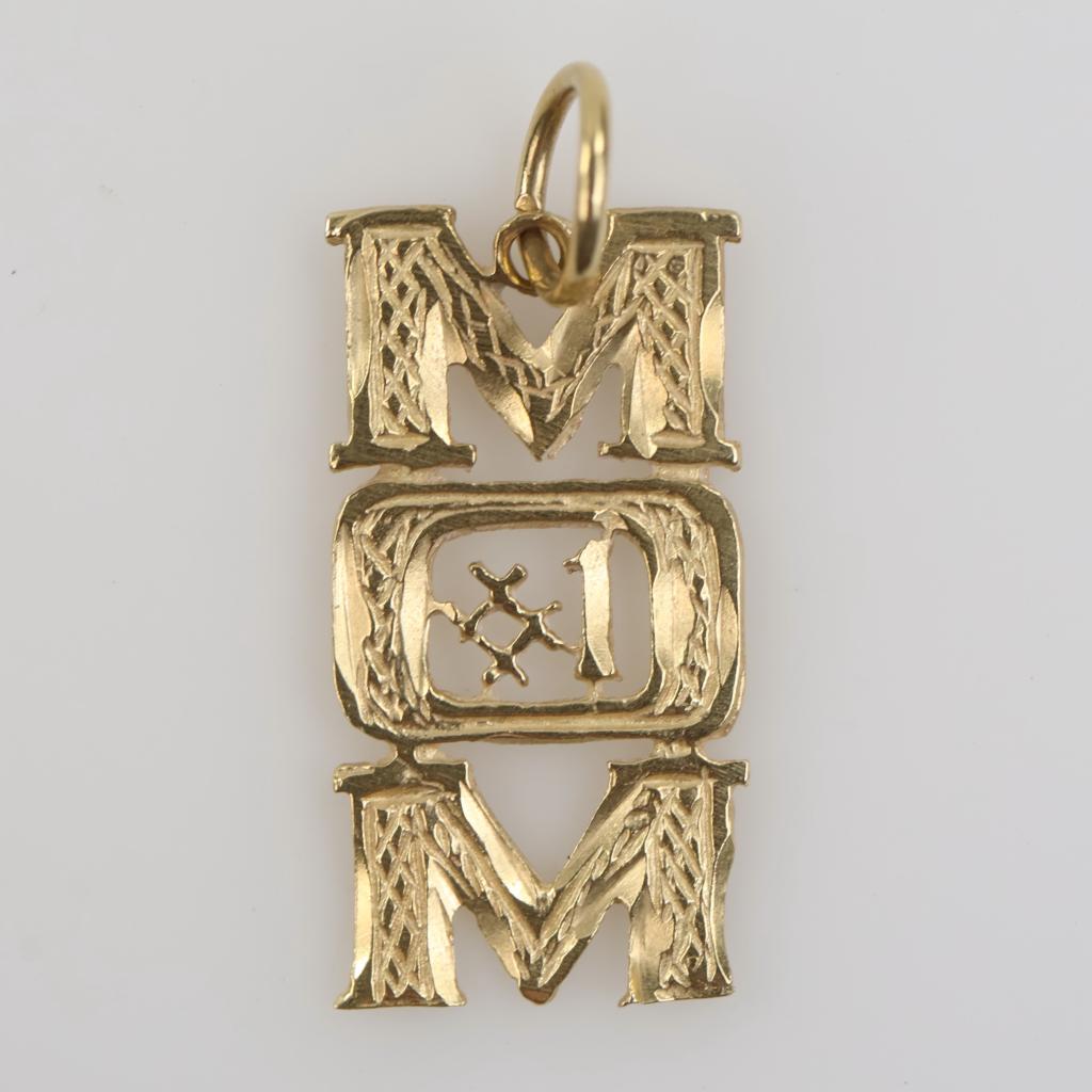 14kt Gold #1 Mom Pendant