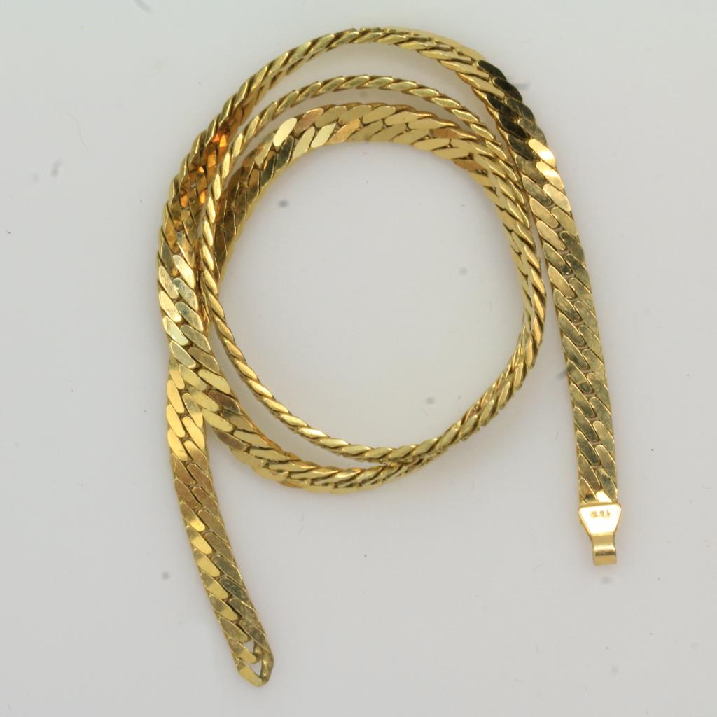 14kt Gold 10g Flat Herringbone Chain Partial Necklace Property Room
