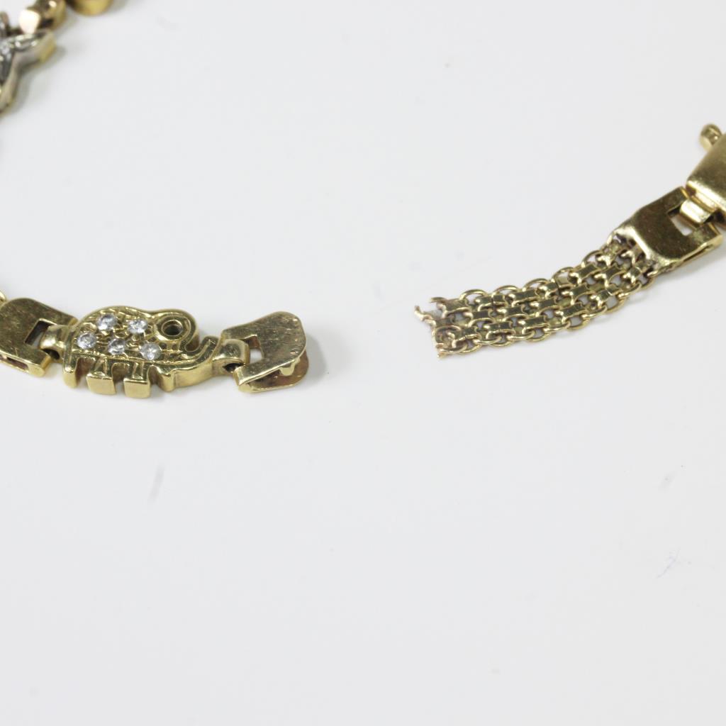 14kt Gold 11.1g Elephant Bracelet Property Room