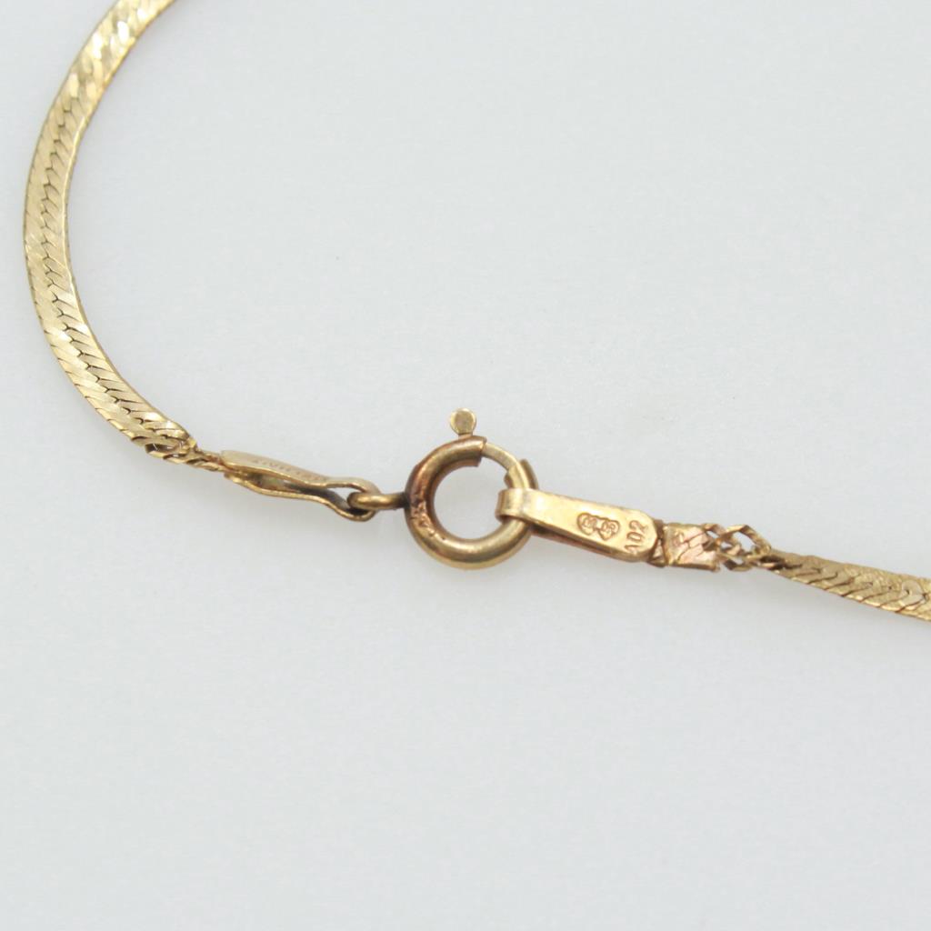 14kt Gold 1g Flat Herringbone Chain Bracelet Property Room