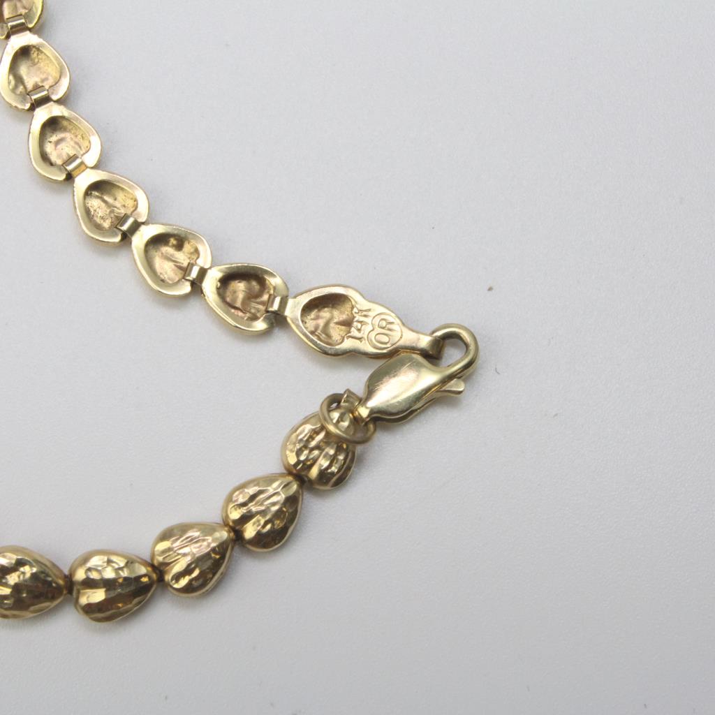 14kt Gold 3 5g Heart Link Bracelet Property Room 14kt Gold 3 5g Heart Link Bracelet