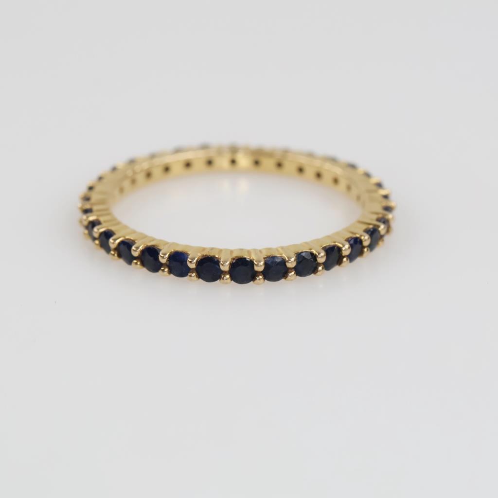 14kt Gold Blue Stone Eternity Band
