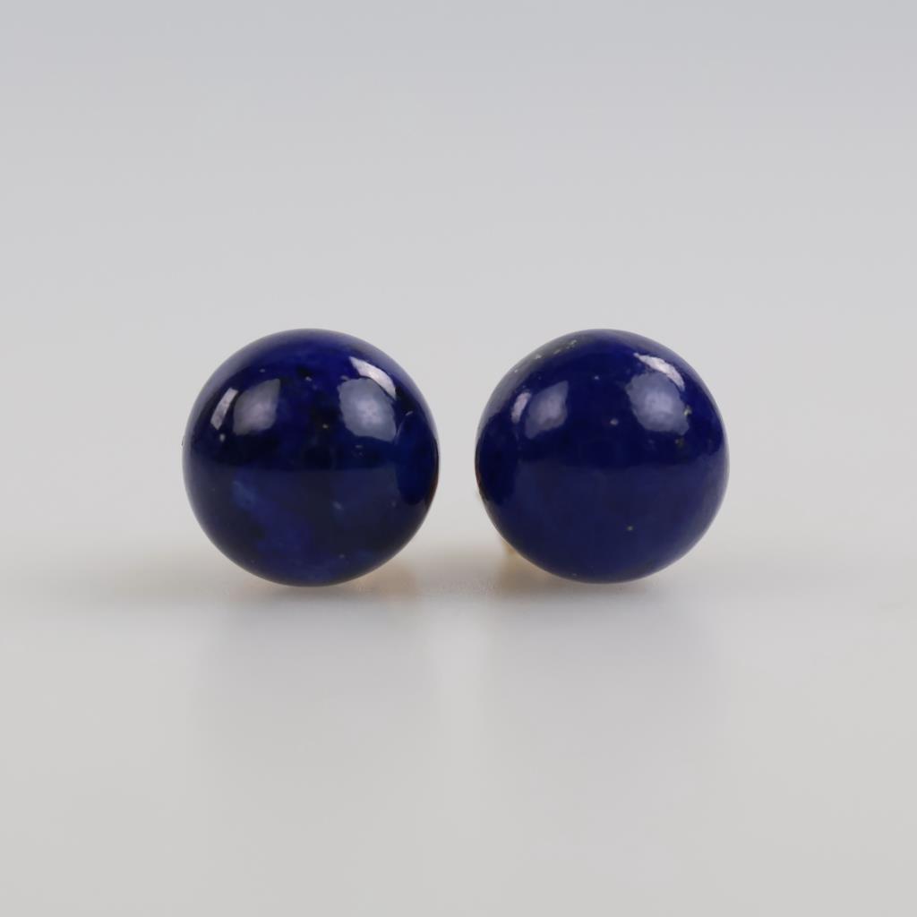 14kt Gold Blue Stone Stud Earrings