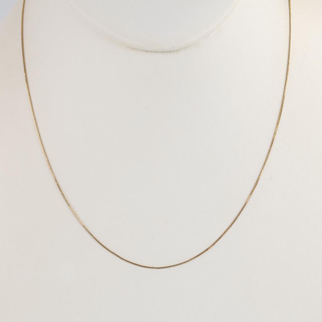 14kt Gold Box Link Necklace