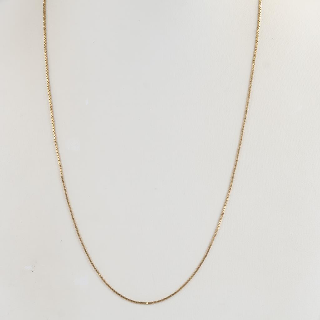 14kt Gold Box Link Necklace