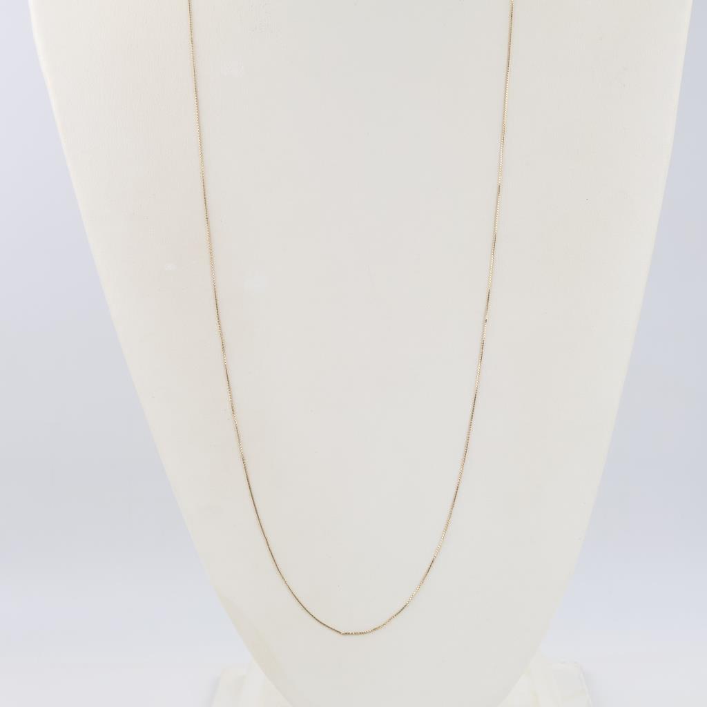 14kt Gold Box Link Necklace