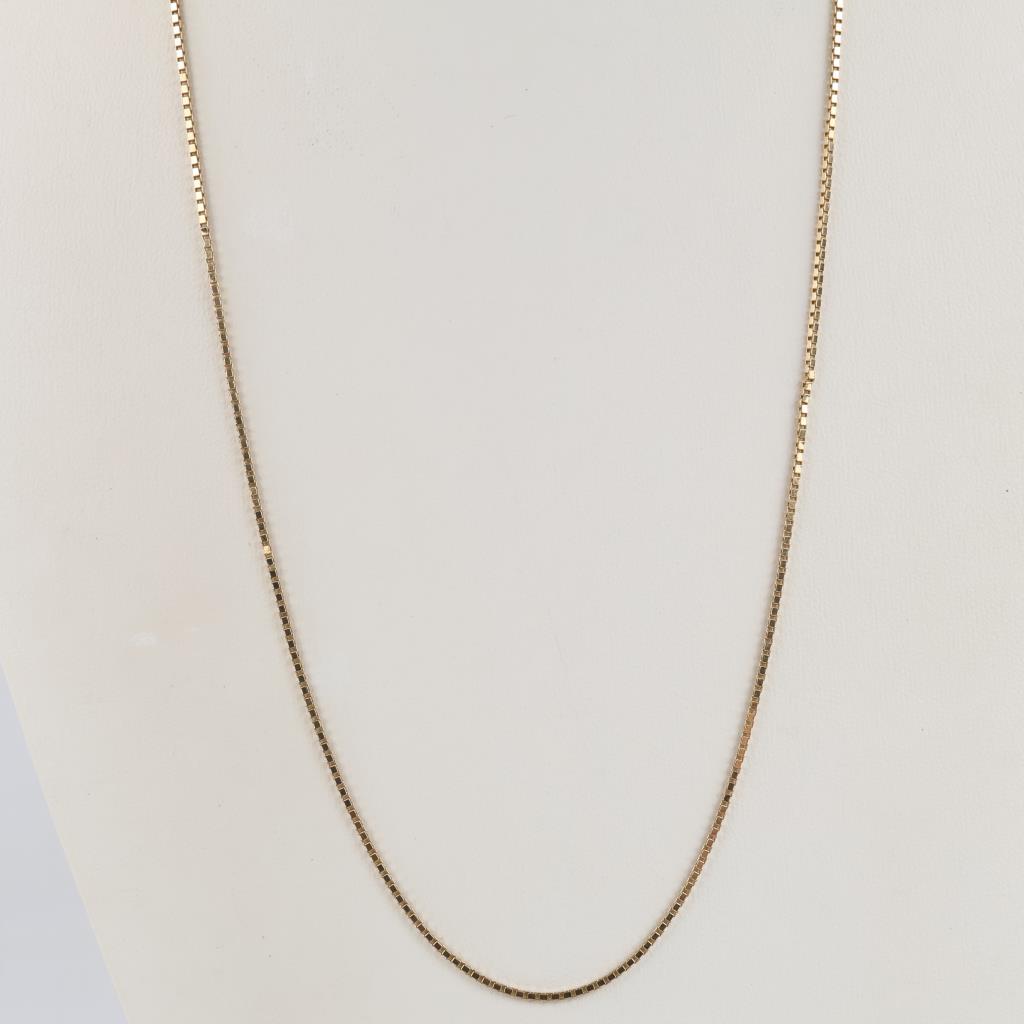 14kt Gold Box Link Necklace