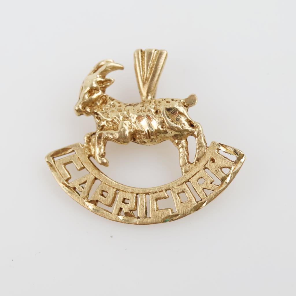 14kt Gold Capricorn Pendant
