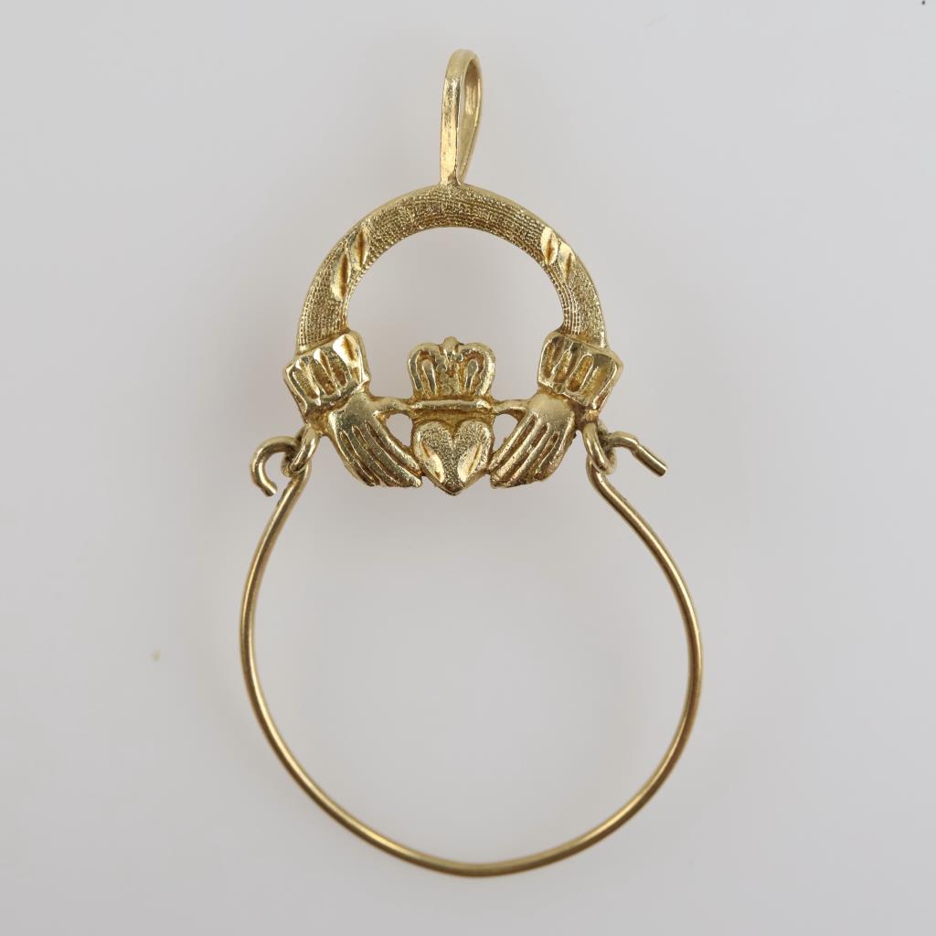 14kt Gold Claddagh Holder Pendant
