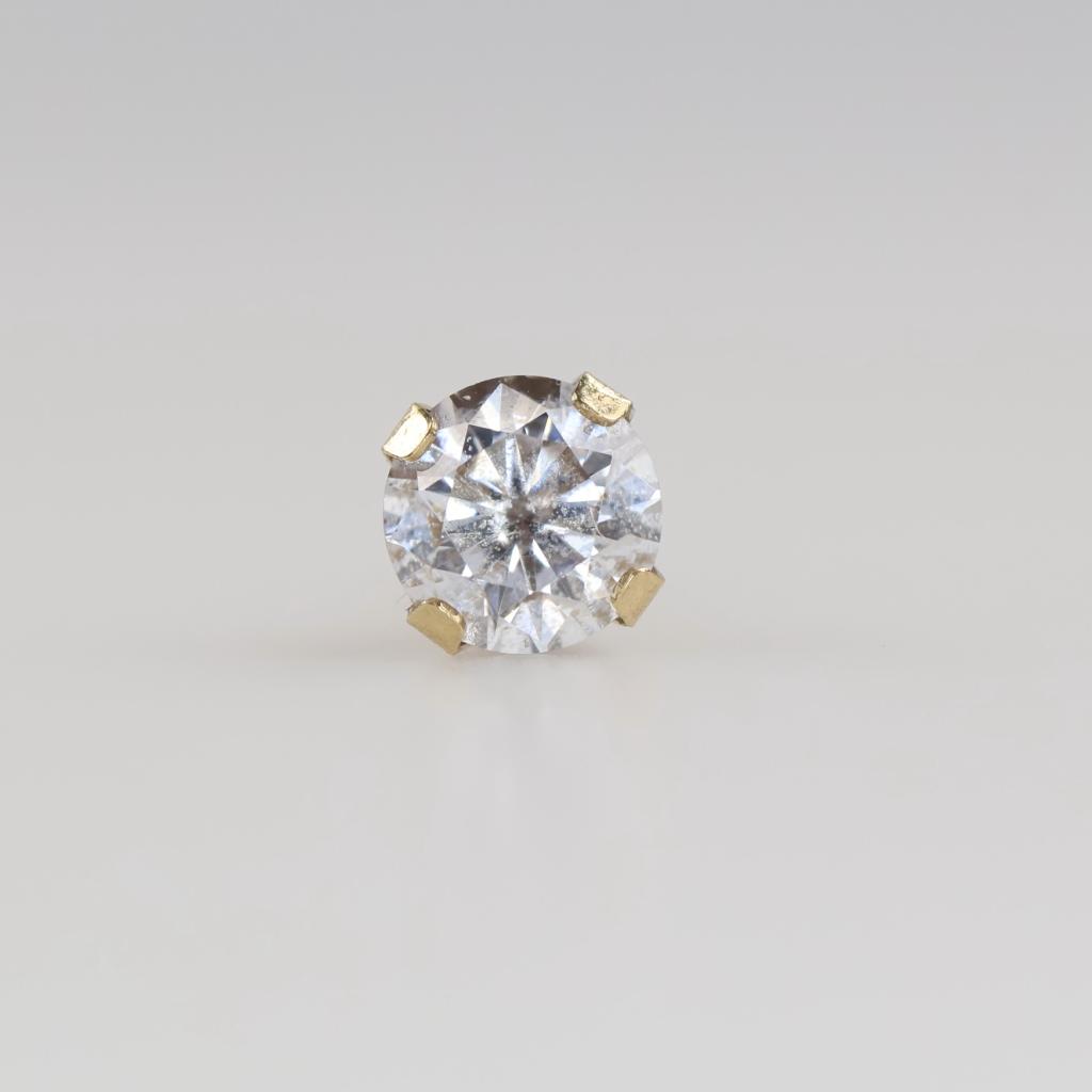14kt Gold Clear Stone Earring