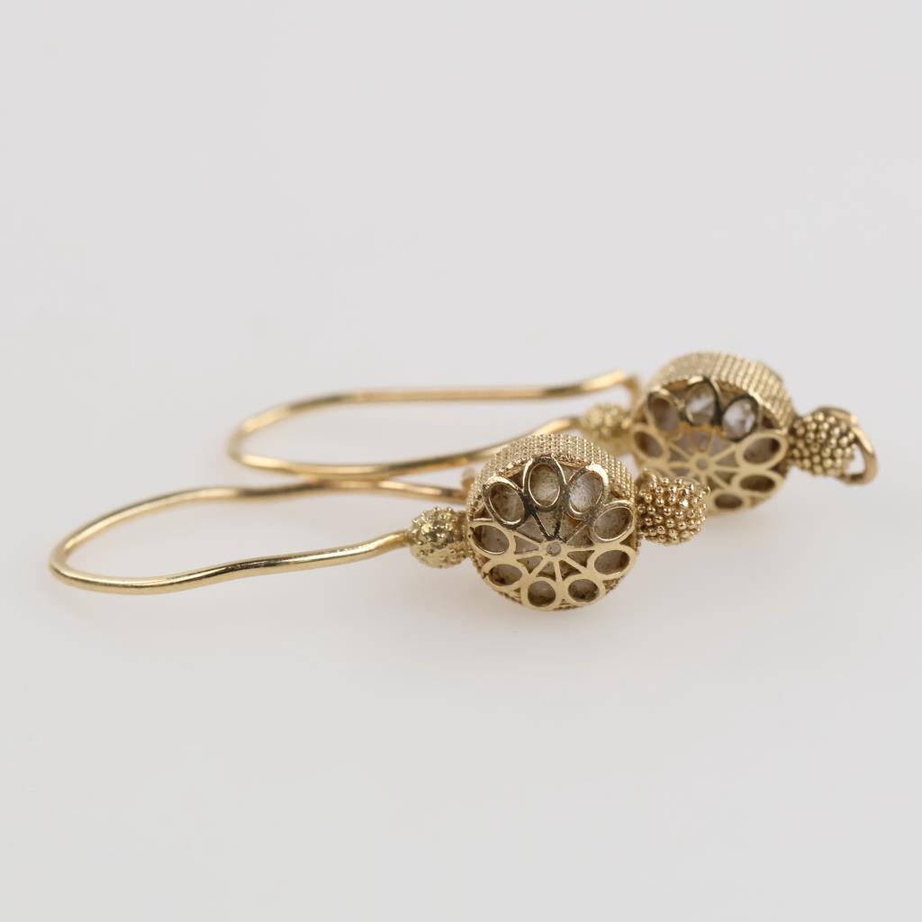 14kt Gold Clear Stone Earrings