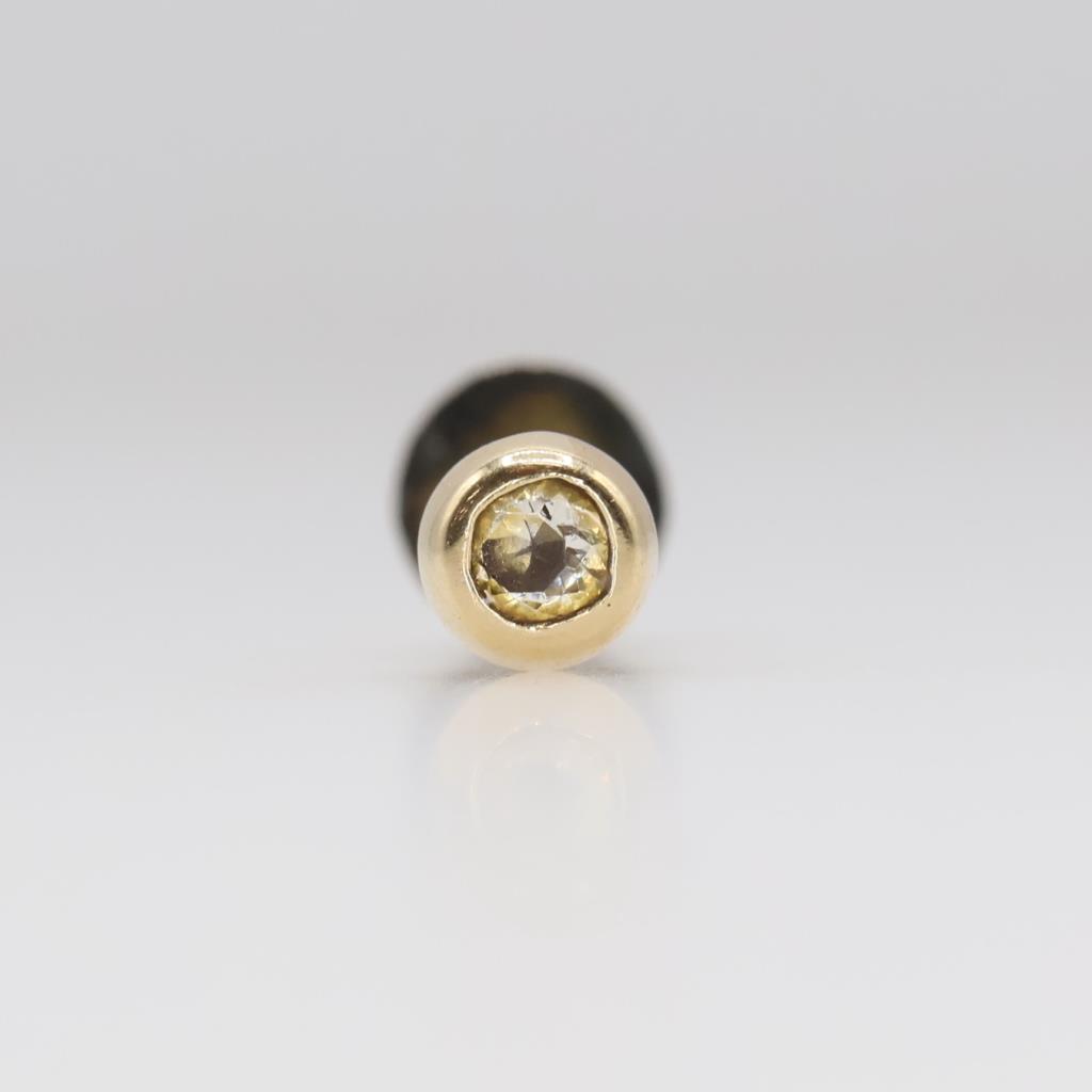 14kt Gold Clear Stone Labret Stud