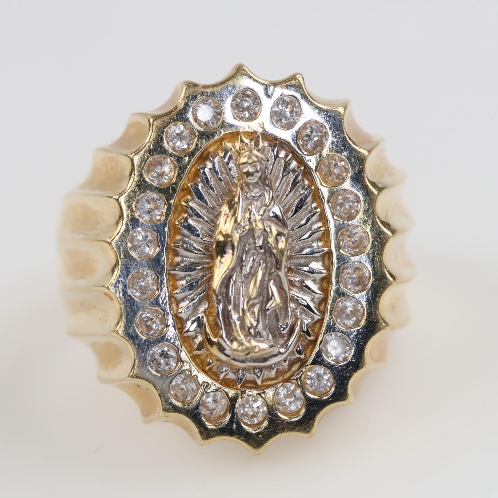 14kt Gold Clear Stone Ring