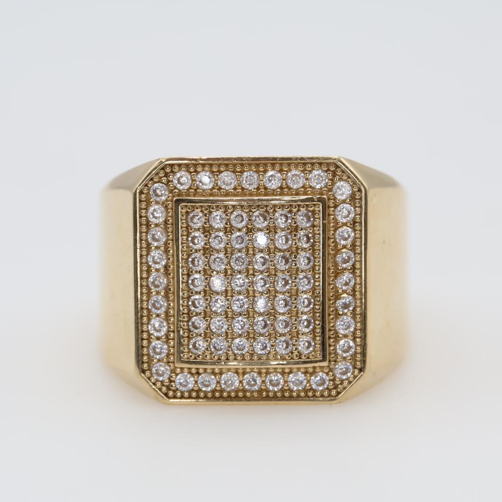 14kt Gold Clear Stone Ring