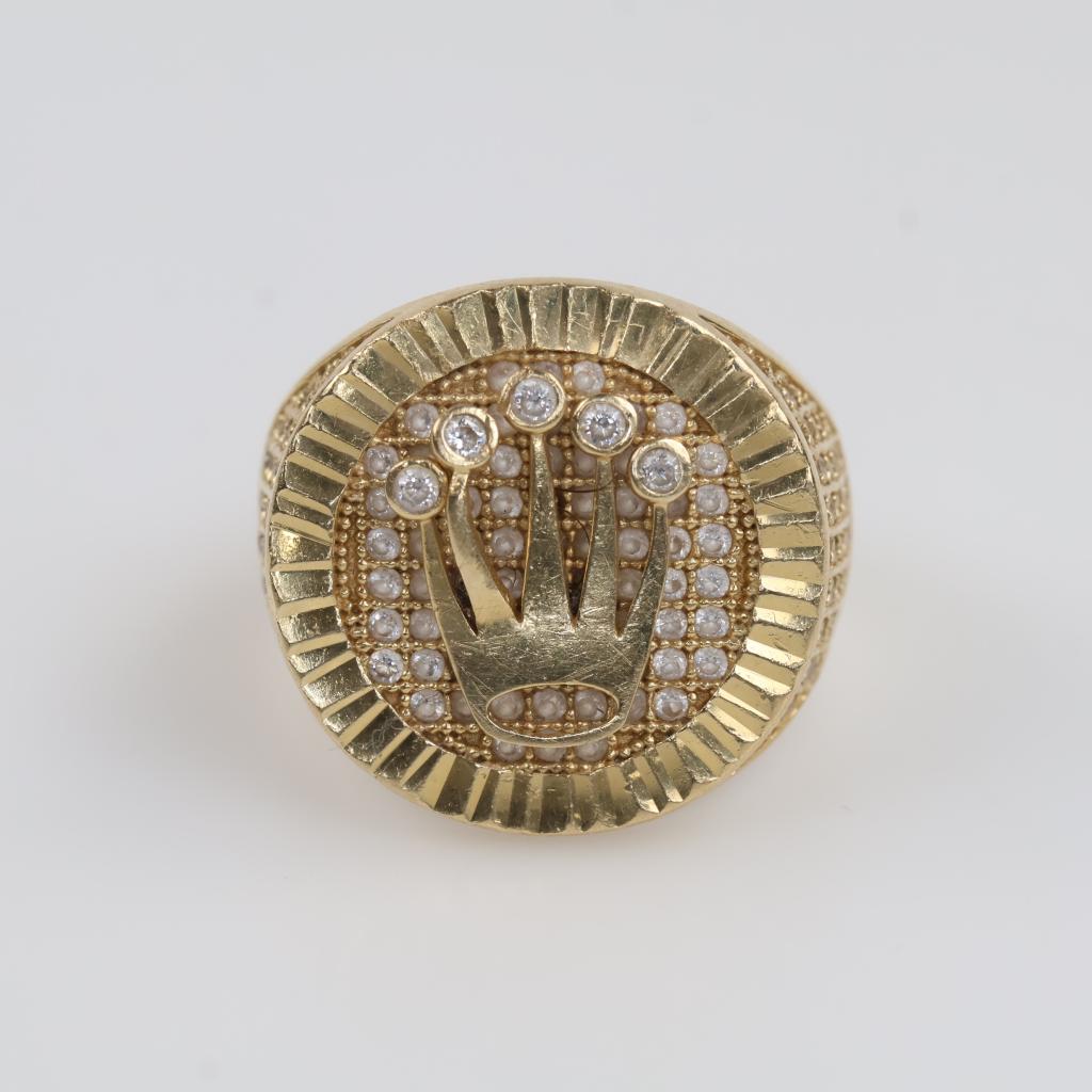 14kt Gold Clear Stone Ring