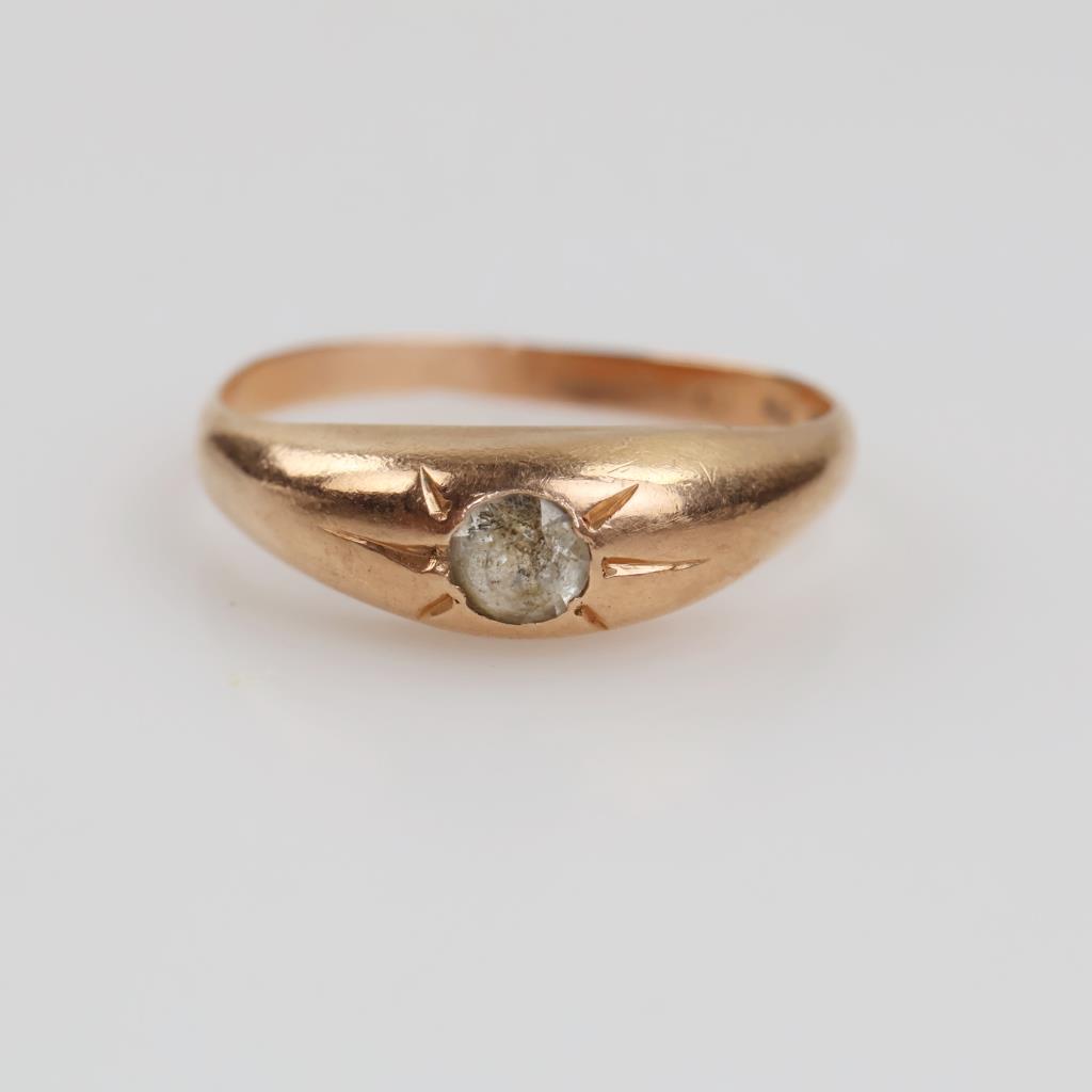14kt Gold Clear Stone Ring