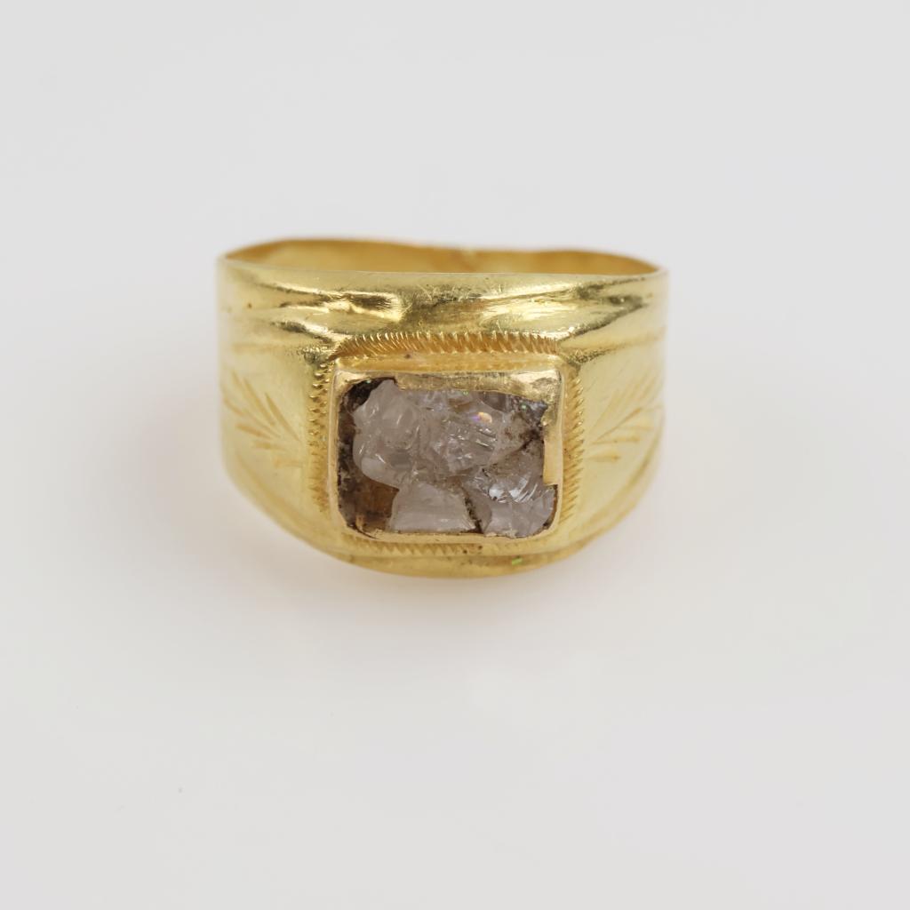 14kt Gold Clear Stone Ring