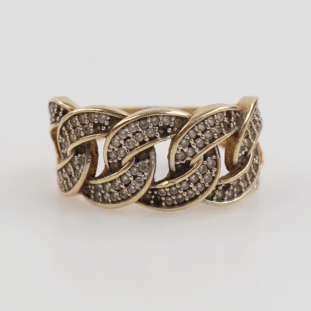14kt Gold Clear Stone Ring