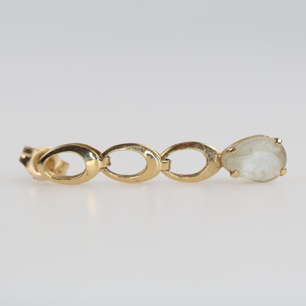 14kt Gold Clear Stone Single Earring