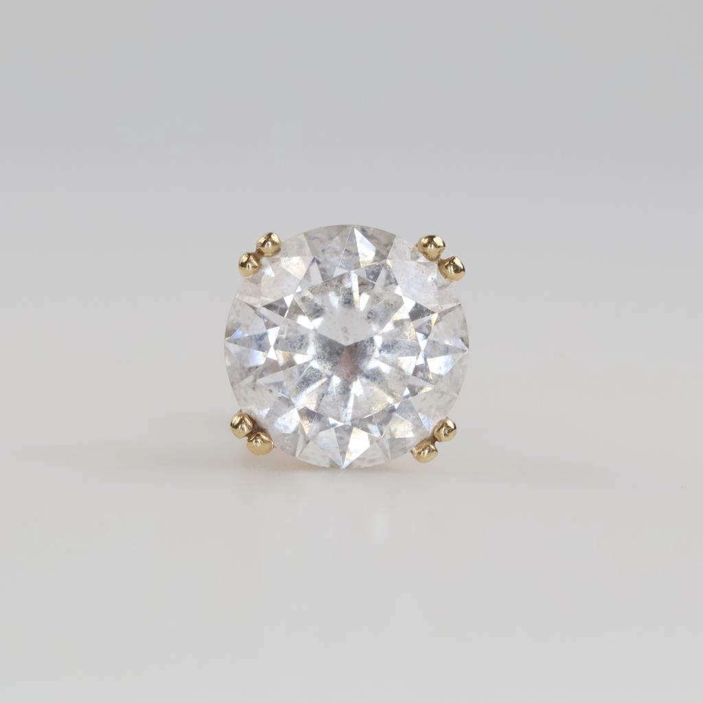 14kt Gold Clear Stone Stud Earring