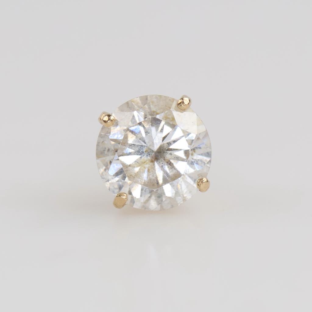 14kt Gold Clear Stone Stud Earring