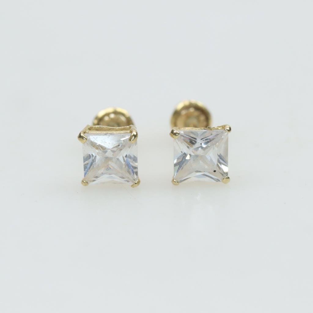 ASTOR STONE STUD EARRINGS - CLEAR CRYSTAL main image 1