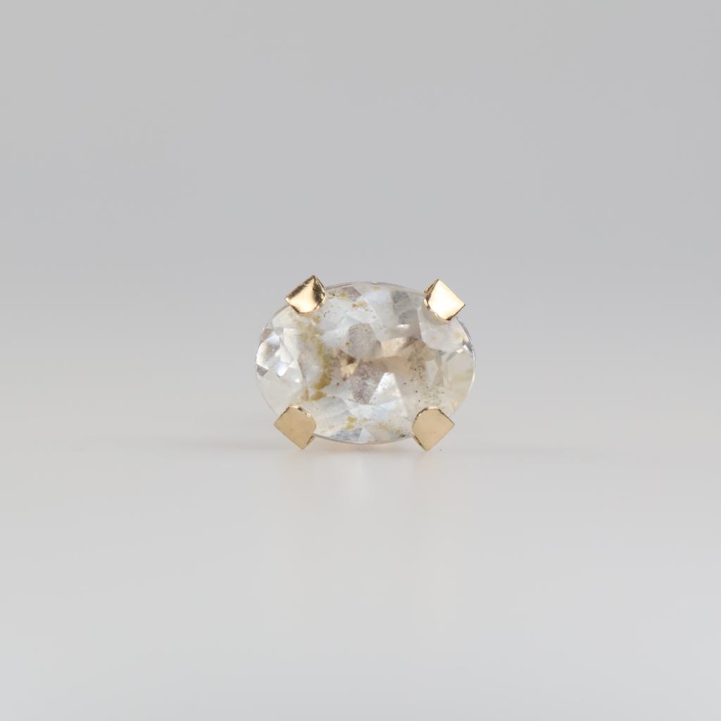 14kt Gold Clear Stone Sud Earring