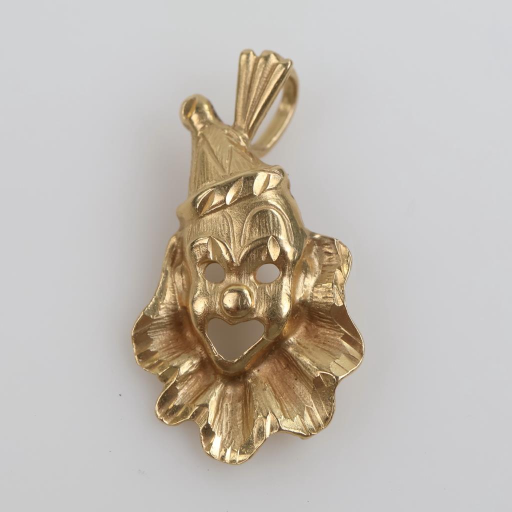 14kt Gold Clown Pendant