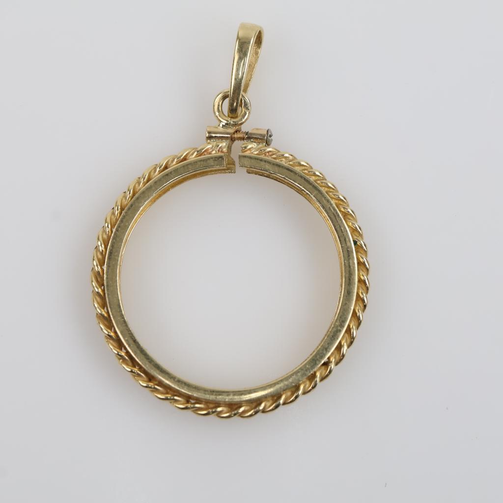 14kt Gold Coin Holder Pendant