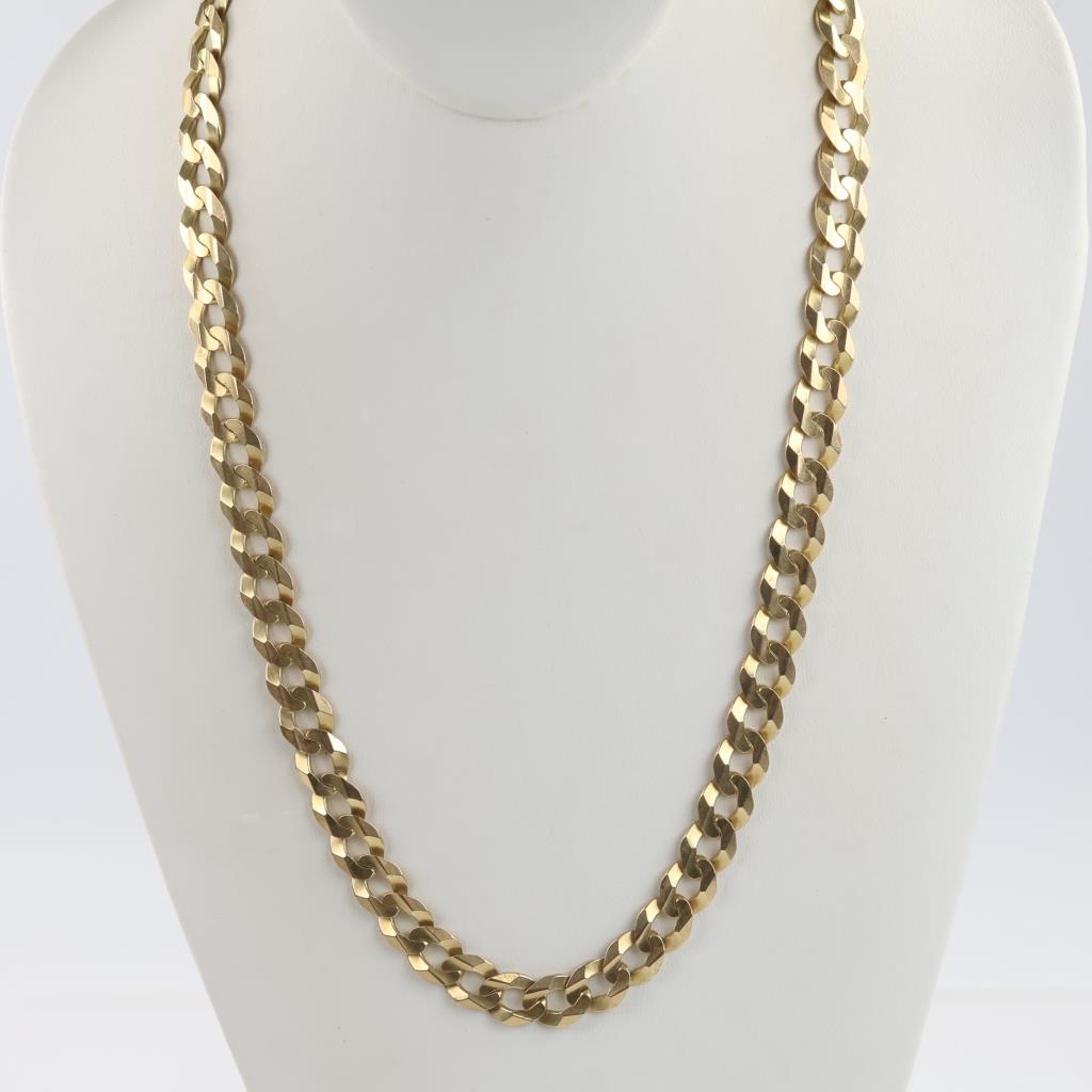 14kt Gold Cuban Link Necklace-Evaluated by Our Certified Gemologist-AGS/GIA