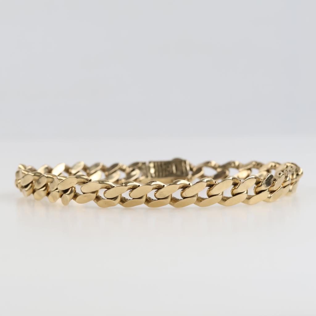 14kt Gold Cubic Zirconia Hollow Bracelet