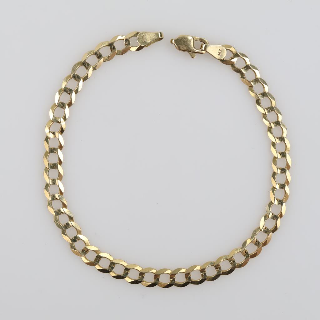 14kt Gold Curb Chain Bracelet