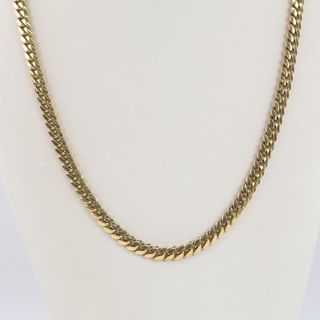 14kt Gold Curb Chain Necklace - Evaluated By Our Certified Gemologist