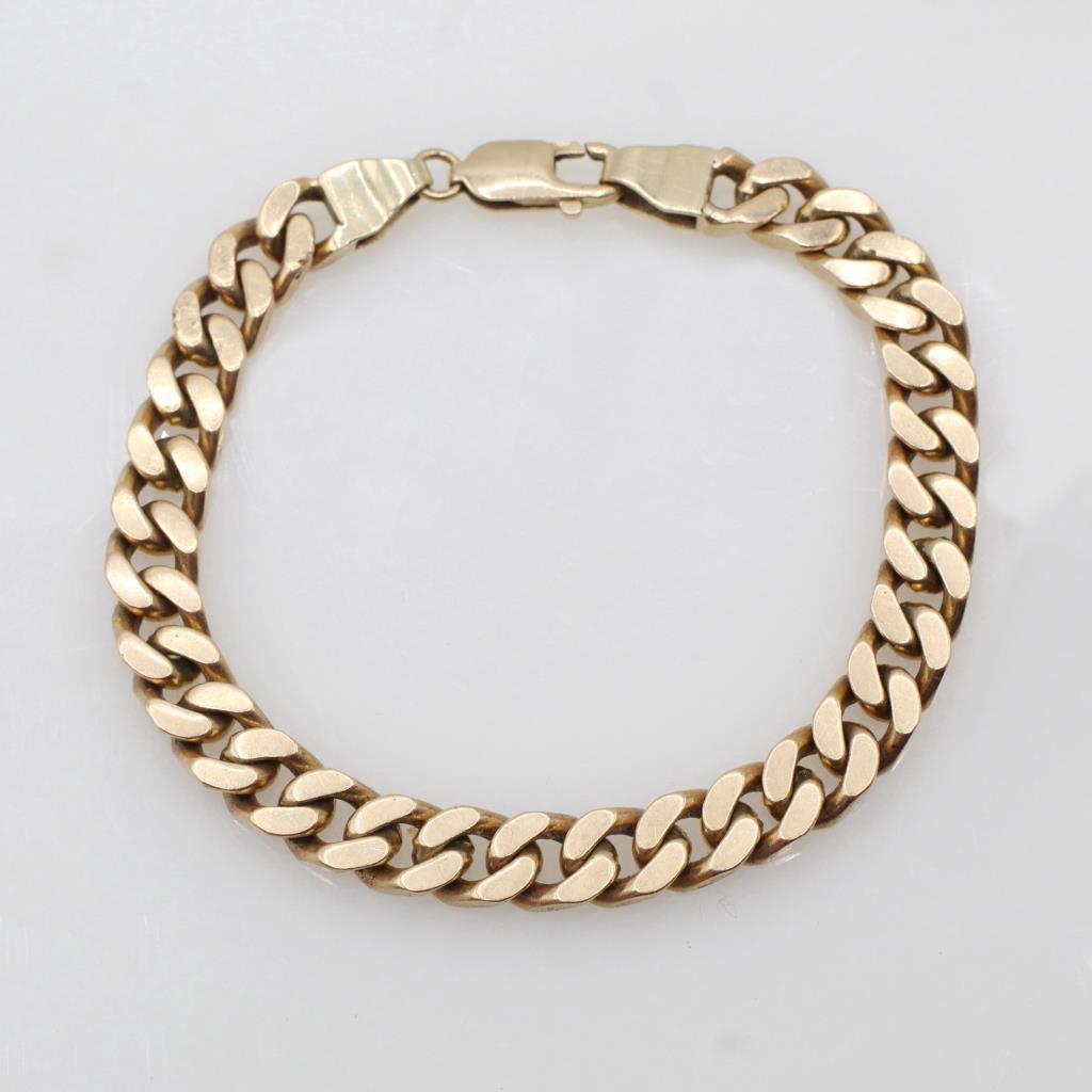 14kt Gold Curb Link Chain Bracelet- Evaluated By Our Certified Gemologist-AGS/GIA