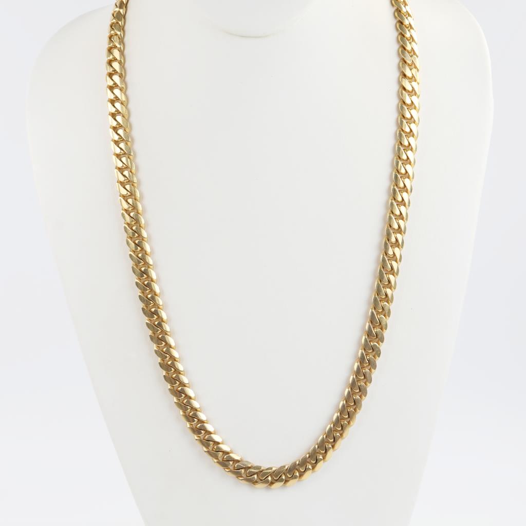 14kt Gold Curb Link Chain Necklace -Evaluated By Our Certified Gemologist-AGS/GIA
