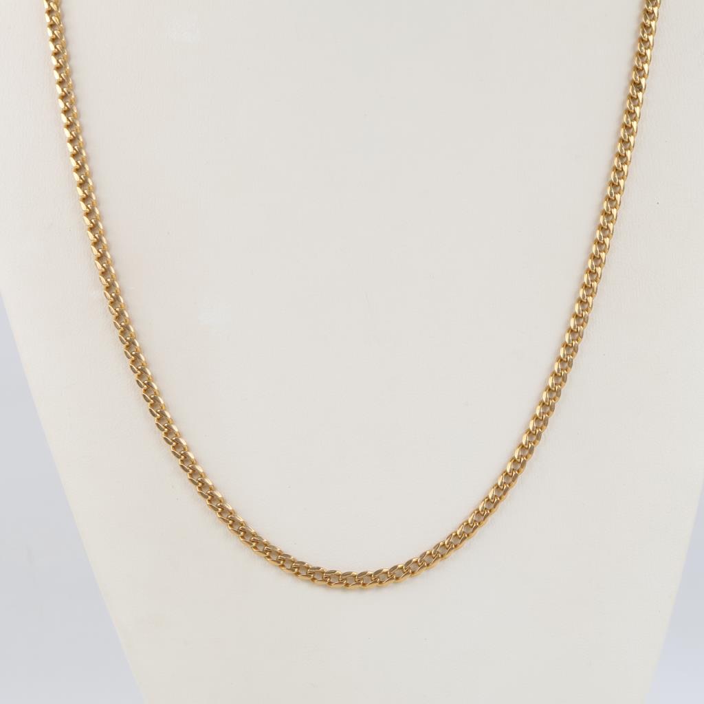 14kt Gold Curb Link Chain Necklace- Evaluated By Our Certified Gemologist-AGS/GIA