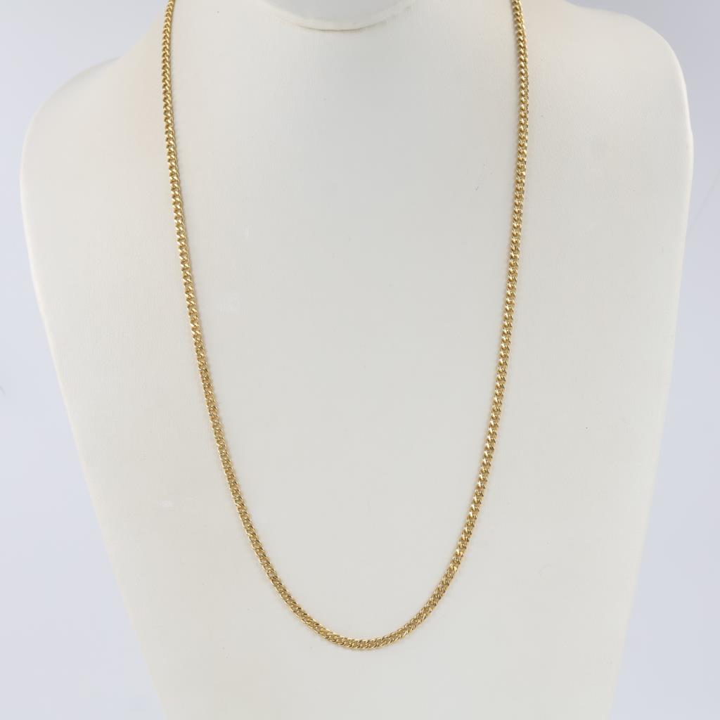 14kt Gold Curb Link Hollow Necklace