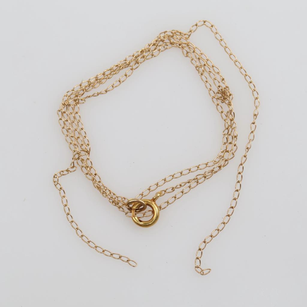 14kt Gold Dainty Curb Chain Necklace